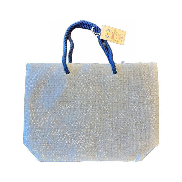 large Beach Tote bag anchor (blue) metallic - Picture 2 of 2